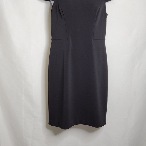 Vince Camuto Cut Out Cap Sleeve Black Dress Size 16 Sheath Cocktails Evening - Picture 5 of 14